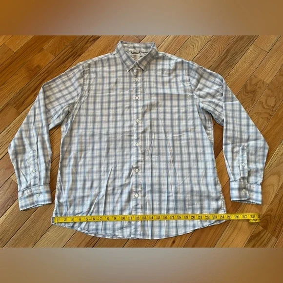 Faherty Button Down Shirt Men’s Size XXL Plaid Blue White Preppy Long Sleeve - Picture 11 of 12